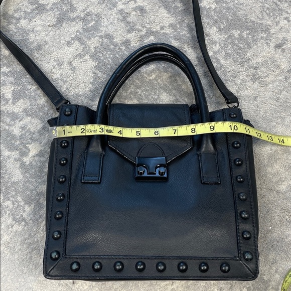 Loeffler Randall Junior Work Tote Bag Black Leather Studded 2 Way - Picture 9 of 15